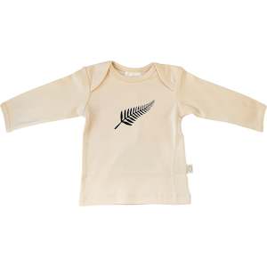 Products: Kiwiana Tee - Natural Fern - Long Sleeved