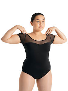 Capezio Clothing: Capezio Mesh Yoke S/S Leo SE1039W