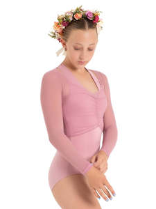 Tops Crops: Capezio Meadow Mesh Rouched front top 12094W