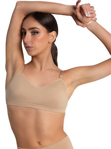 Undergarments: Capezio Clear Back Bandeau Bra 3776W