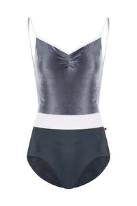 New Arrivals: Yumiko RTW Micah Pinch front Adult leotard Titanium/Steel