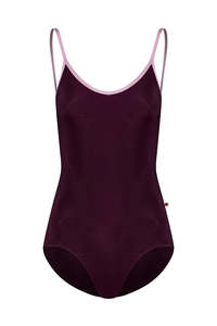 Yumiko RTW Fiona Leotard with Deep Mock Wrap Back in Mesh  Opera/Confetti