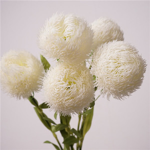 Artificial Dianthus White Ball Puredeco