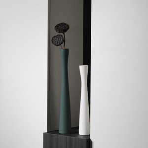 Slender Brushed Ceramic Vase Puredeco