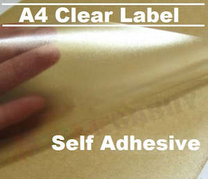 Art: A4 Clear Transparent Glossy Self Adhesive Label