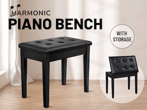 Music Instruments: Height Adjustable Piano Bench with Storage * 56 x 34 x 48-58 cm