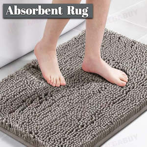 Bathroom: Bathroom rug water absorbent * Light Grey