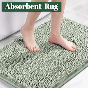 Bathroom: Bathroom rug water absorbent * Sage