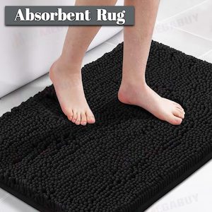 Bathroom: Bathroom rug water absorbent * Black