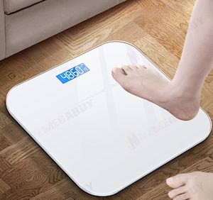 Bathroom: 180kg Digital Fitness Weight Bathroom Gym Body Glass LCD Electronic Scale*White