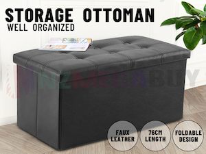 Portable Ottoman Storage 76cm "Black"