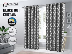Blockout Curtain Eyelet  2PC Moroccan Grey * 4 Sizes