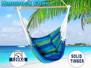 Outdoor Garden Conservatory: Hammock Chair Hanging Swing Pillow "Blue