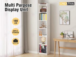 Dining: Bookcase Display Shelf Storage Cabinet Stand Home Office Bookshelf  * White