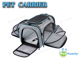 Cat 1: Pet carrier dog cat carrier 46CM  Durable  Grey Blue