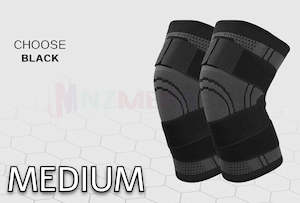 Medical Supplies: 1 pair Knee Brace Elastic Sleeve Support (Black) * 3 Sizes