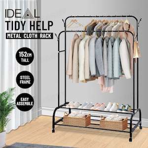 DOUBLE CLOTHES RACK white