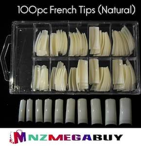 Nail tips, french tips, 100pcs Natural French Acrylic False Full Nail Tips