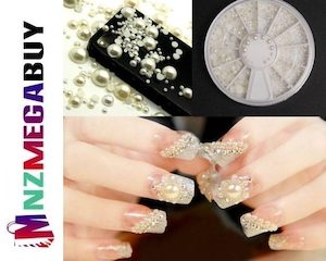 Heath Beauty: 3D Fashion White Nail Art Tips Pearl DIY Decoratio*Nail -- Pearl White "