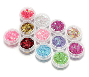 Heath Beauty: 12 Color Metal Glitter Star Heart Nail Art Powder