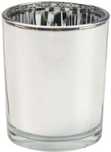 Crafts: Silver Classic Glass Candle Jar with Metal Lid 220ml/320ml
