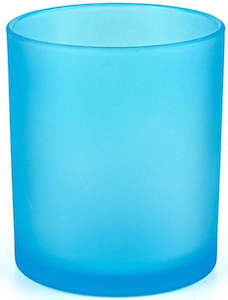 Crafts: Blue Classic Glass Candle Jar with Metal Lid 430ml