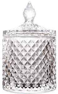 Crafts: Vintage Cut Glass Candle Jar with Lid 550ml