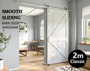 Doors Windows Mouldings: White rustic sliding barn door hardware sliding track 2M
