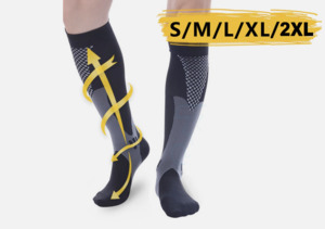 Compression Socks Relief Aching Feet Varicose Vein * 2 Sizes