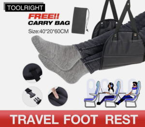 Home Living: Travel Foot Rest Footrest Leg Pillow Airplane Flight Foam Cushion Sling Hammock