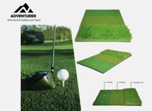 Sports: Golf Mat 3-in-1 Practice Mat Outdoor Indoor Training Mat Hitting Mat Driving Pad