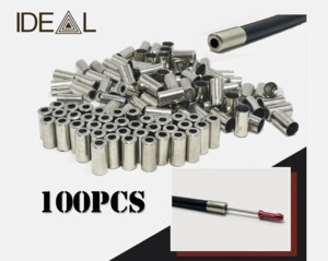 Sports: 100pcs 5mm Housing End Caps Bike Ferrules Ferrule Brake Cable Metal Bicycle