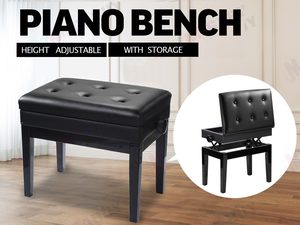 Piano Leather Stool - Height Adjustable