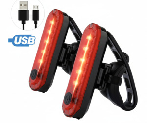 2pcs Bicycle Rear Tail Light – USB Rechargeable LED Bike Light 4 Modes