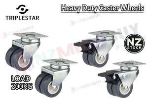 50mm Double Swivel Caster Wheels – Twin Wheel PVC Furniture Castors
