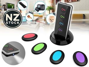 Wireless Key Finder Set 1 Transmitter 4 Receivers with LED Flashlight