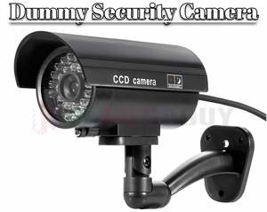 Dummy Security Camera Fake CCTV Outdoor LED Battery Powered