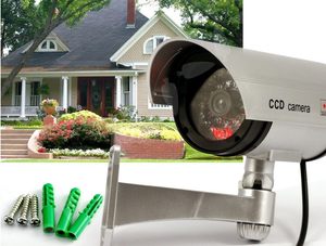 Dummy Security Camera Fake CCTV Outdoor LED Battery Powered