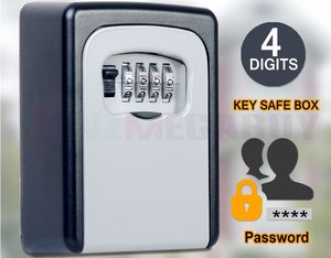 Key Lock Box Wall Mounted 4 Digit Combination Key Safe Outdoor Security