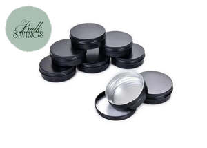 Lip Balm Containers: Aluminium Tins – Black | 30gm