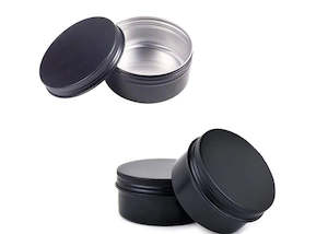Lip Balm Containers: Aluminium Tins / Cosmetic Pots / Black 50gm