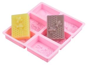 Soap Mold Honey Bee Reusable x 6 Rectangle molds