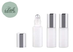 Glass Bottles: Roll on Bottle 5ml Frosted Glass / refillable 5ml
