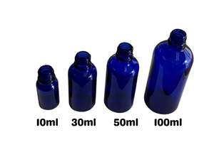 Glass Bottles: Blue Essential Oil Bottles