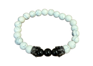 Jewellery Sale: Howlite & Black Beaded Bracelet (28)