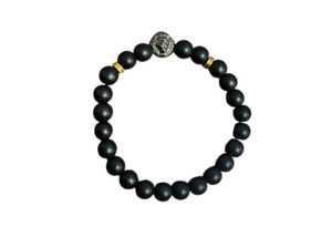 Jewellery Sale: Black Beaded Silver Lion Bracelet (32)