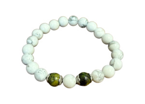 Howlite & Turquoise Beaded Bracelet (26)