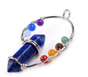 Chakra Lapis Lazuli Pendant / chain Necklace (9)