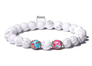 Jewellery Sale: Bracelet White Turquoise and Fire Agate (14)