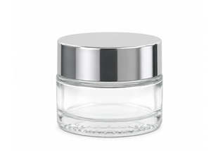 Lip Balm Containers: Silver Lid Glass Pot 15gm